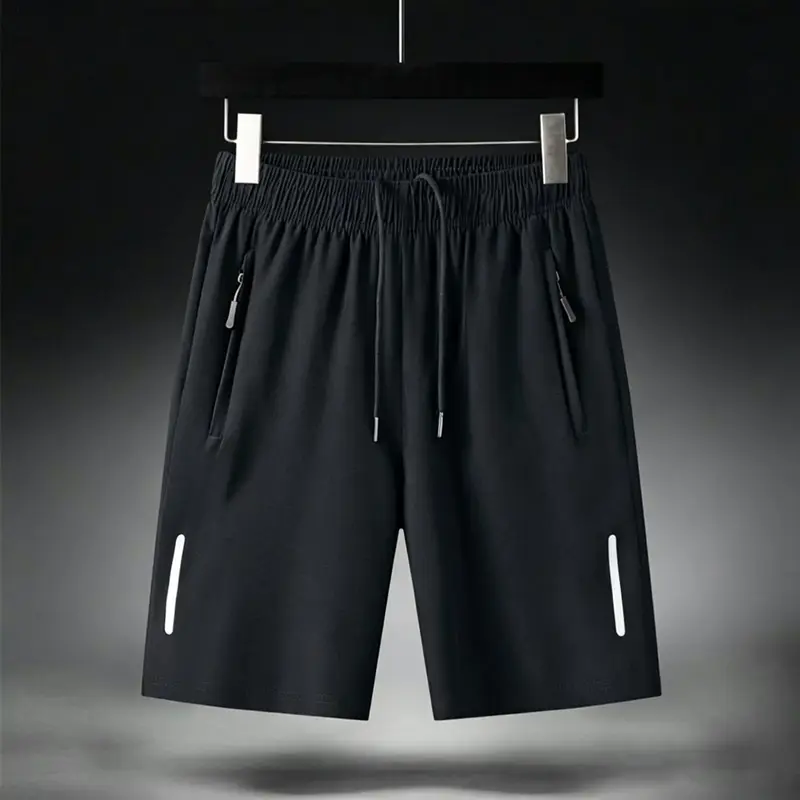 Men's Summer Ultra-thin Ice Silk Beach Casual Shorts Jogging Sport Quick Dry Male Zipper Loose Gym Sports Short Pants Sweatpant - Image 7