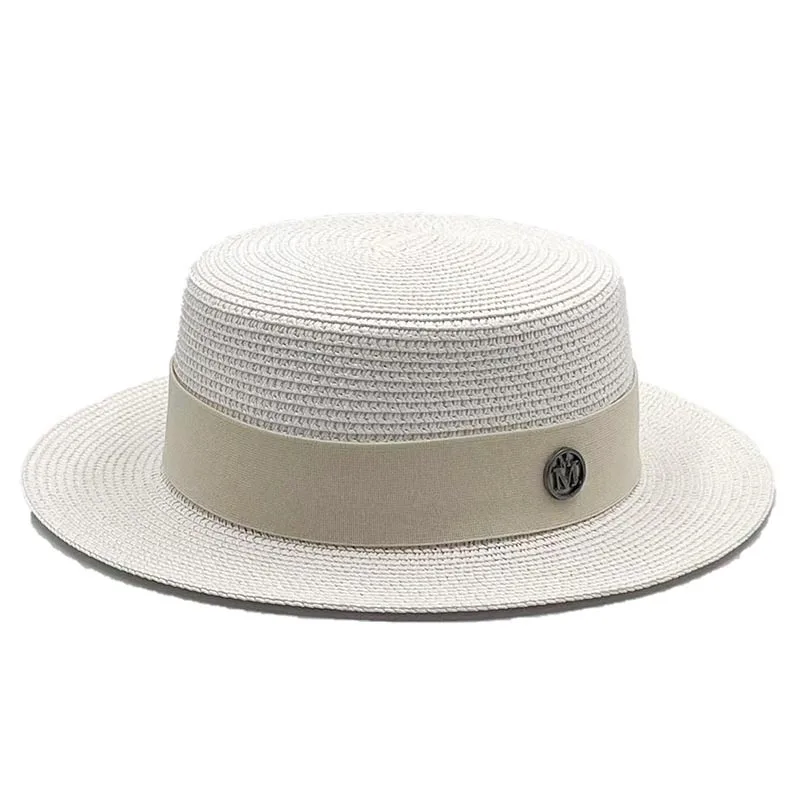 Cappello da spiaggia casual Faion Flat Top St Cappello da spiaggia parasole Cappello da jazz a tesa larga da donna Cappello estivo traspirante Cappello con protezione UV