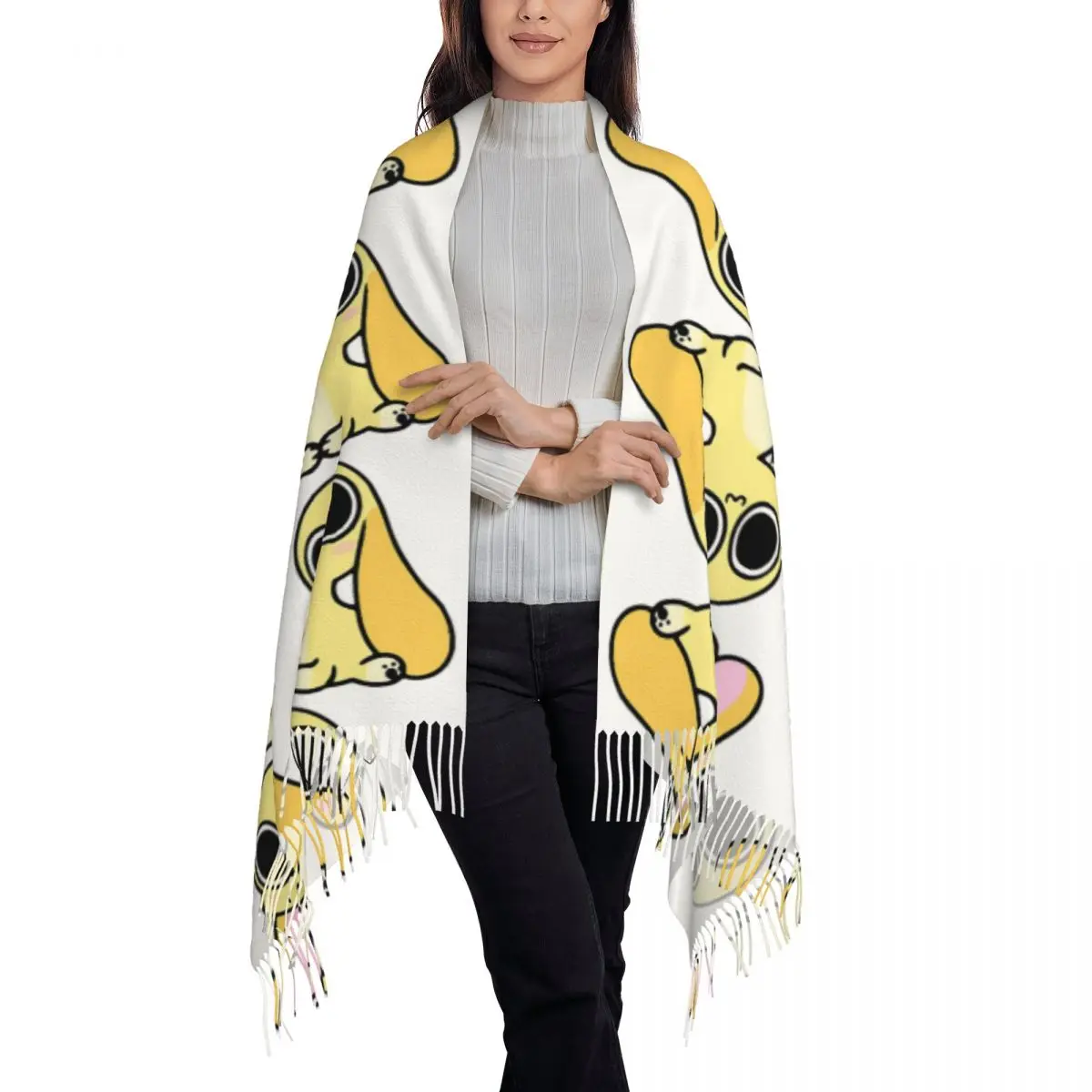 Chikn Nuggit Merch Character Scarf Tassel Scarves Women Soft Warm Shawls and Wraps Large Fall Winter Shawl Wrap