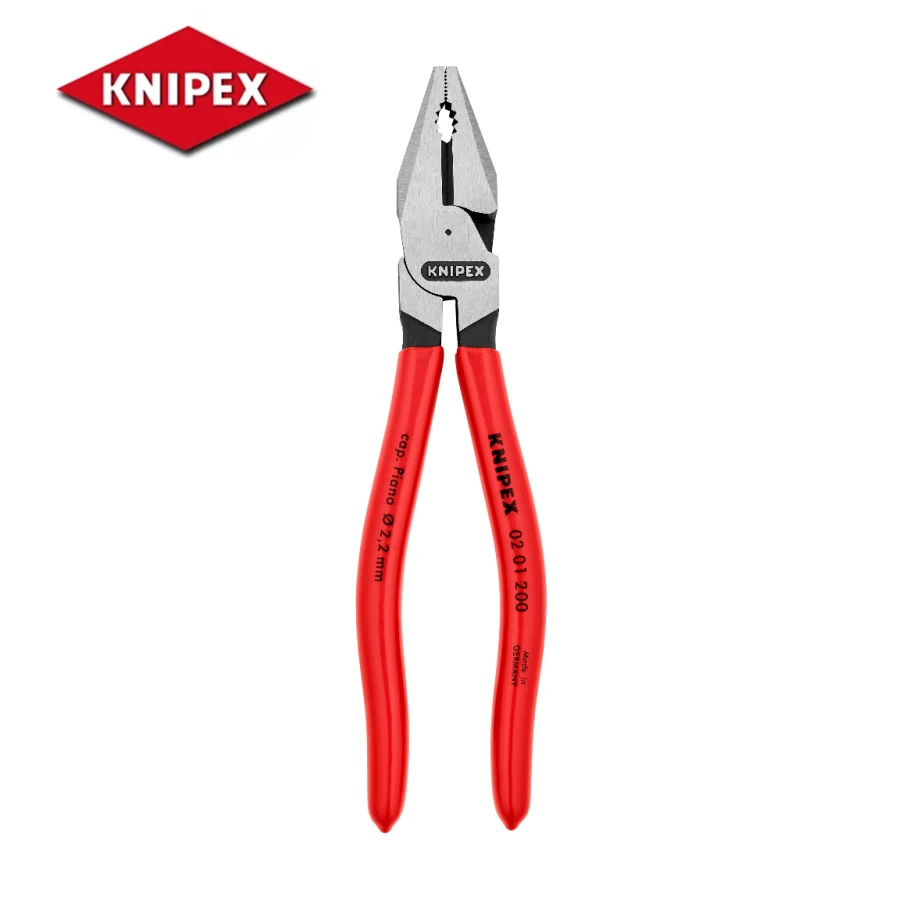 KNIPEX 0201200 Labor-saving High Leverage Combination Pliers Polished Head Easier cutting Powerful Gripping Bending and Pullin