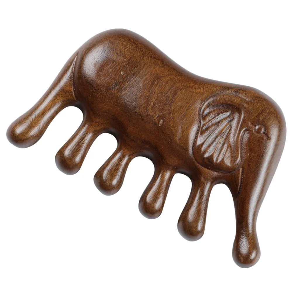 Sandelhout Grove Massage Kam Hoofdhuidverzorging Kam Olifant Vorm Haar Massage Tool Antistatische Hoofdhuid Massager