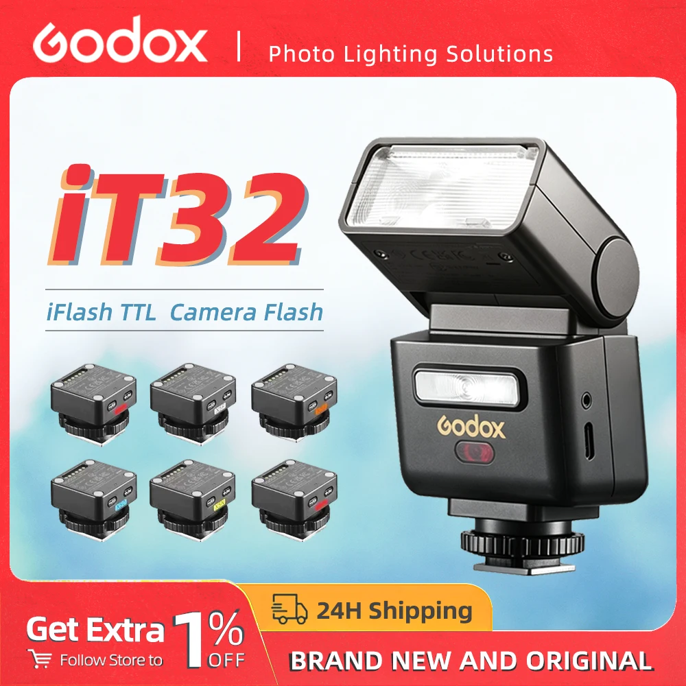 Godox IT32 X5 TTL Flash Wireless Camera Flash with Magnetic Mounting X5 Trigger for Sony Nikon Canon Fujifilm Olympus Cameras