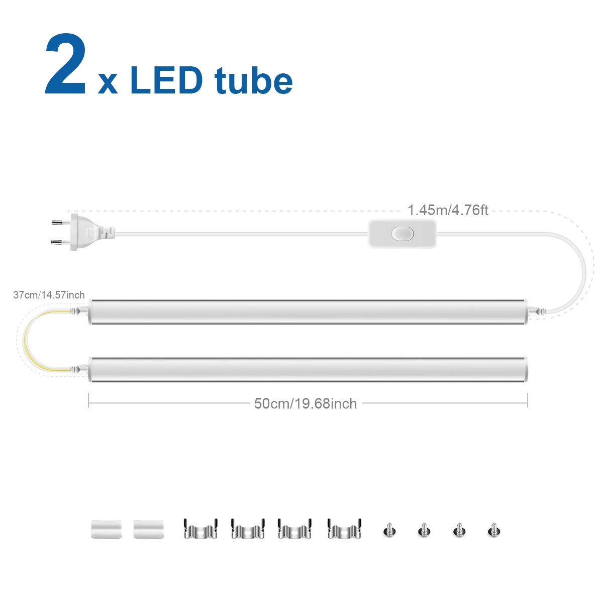 50CM 15W 220V DIY Wandlampen LED T5 Buis Met Schroeven Wandmontage LED Verlichting voor Slaapkamer Woondecoratie + EU Plug Netsnoer Q
