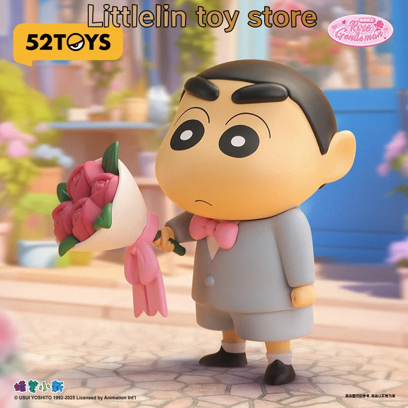 

Official 52toys Crayon Shin Chan Limited Edition Elegant Rose Gentleman Collect Model Trendy Toy Doll Desktop Ornament 520 Gift