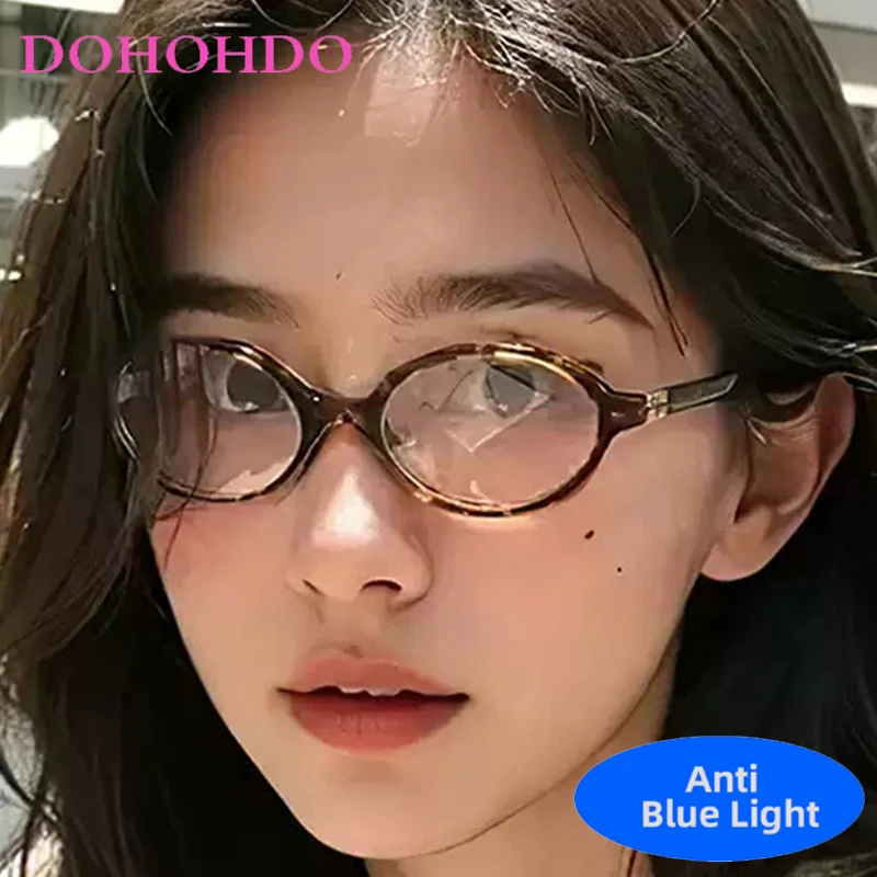 

Classic Small Frame Oval Women Glasses Fashion Brand Designer Computer Reading Anti-Blue Light Eye Protection Optical Eyeglasses