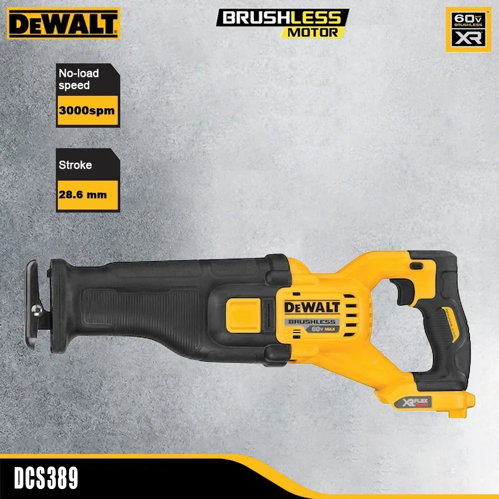 DeWALT DCS389 FlexVolt 60v Wireless Reciprocating Saw Rechargeable 3000spm Steoke 28.6mm for Wood PVC Steel Cutting Univeral 54v