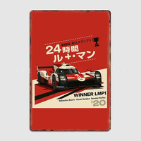 TS050 Hybrid 2020 Le Mans Winner Racing Car Vintage Posters Metal Poster Sign Garage Bar Indoor Wall Room Decoration Home Decor