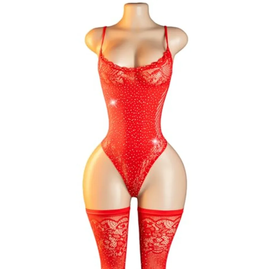 

Sexy Lingerie For Women High Elasticity Bodystocking Bodysuit For Women One Size Fits 80-150lb
