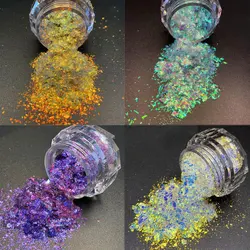1 jar Unicorn Chameleon Aurora Nail Glitter Powder Magic Mirror Nail Pigment Multichrome Color Shift Mermaid Nail Aurora Pigment