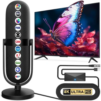 Vuelve-アンプ付き屋内デジタルTVアンテナ,980マイルの範囲,360 ° の受信,ローカルチャンネル用のTVアンテナ