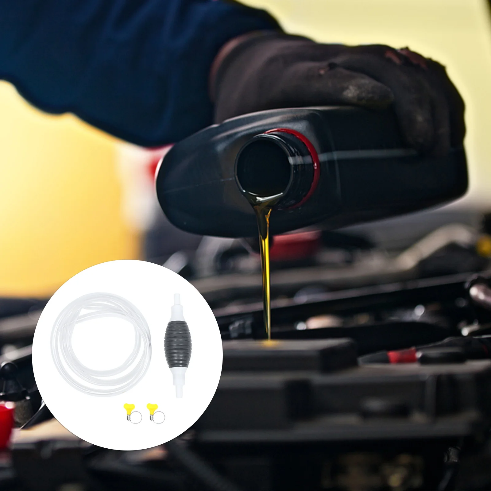 

1Set Manual Hand Pump Fuel Transfer Hose Vehicle Siphon Pump Petrol Resistant Oil Transfer Car Accessories Car Accessories