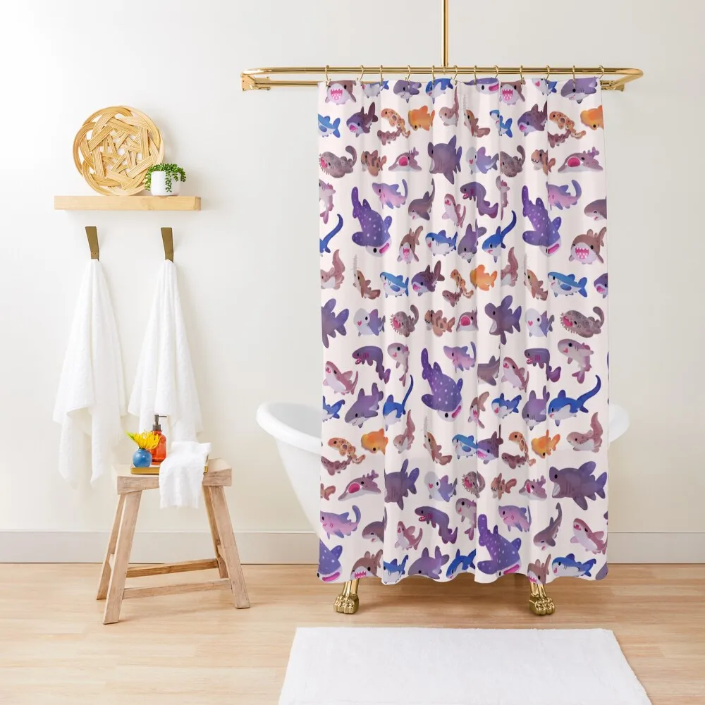 

Shark day - pastel Shower Curtain Bathroom Accessories For Bathrooms With Beautiful Designs Transparent Bathroom Shower Curtain