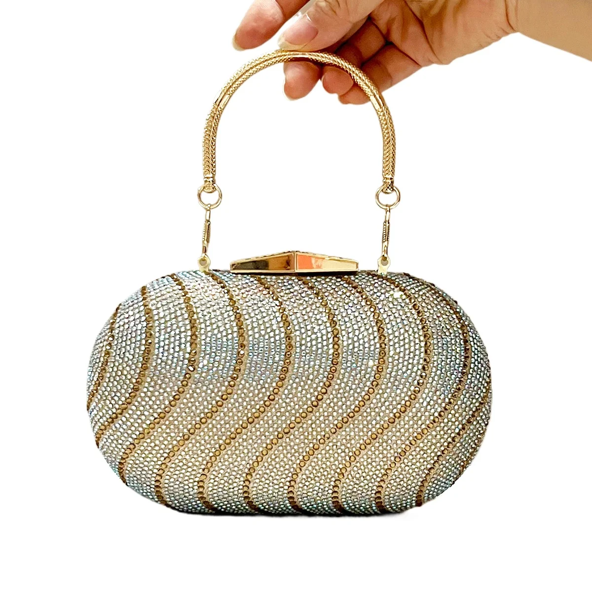 

Fashion Trend Full Diamond Dinner Bag Hand Hot Diamond Women's High-end Banquet Bag Evening Clutch Bags for Wedding Party Luxury