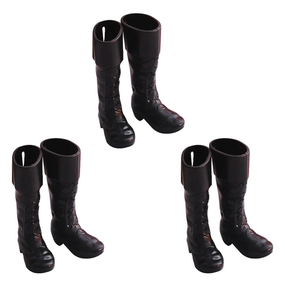 Mini botas decorativas de Navidad para niños, zapatos de gnomo negro, decoración de Papá Noel, accesorios Abs, escena de la casa, 3 pares