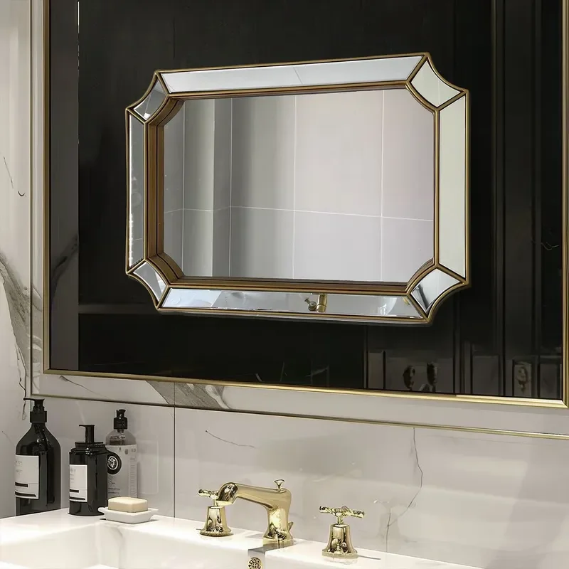 Light Luxury Modern Simple Bathroom Mirror Large Wall Mounted Hanging Mirror for Entrance Decoration Home Decor