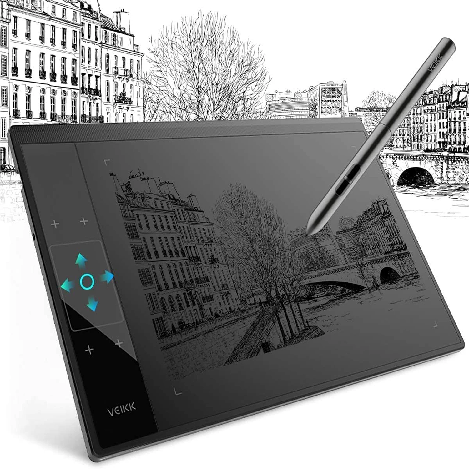 Top! A30 10X6 inch Graphic Tablets Digital Pen Tablet Phone Drawing Tablet with Tilt OTG Battery-Free Stylus for Android Window