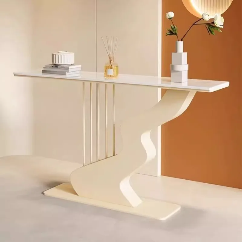 ครีมลมแสงหรูหราโต๊ะทางเข้าแผ่นหินแพลตฟอร์มทางเข้าที่สร้างสรรค์แผนทางเดินแพลตฟอร์มปลายศิลปะ