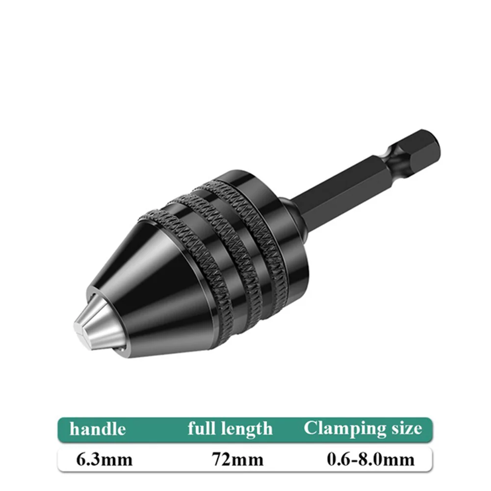 1pc Drill Chuck Adapter 6.35mm Hex Shank Quick Change Keyless Drill Bit Chuck Adapter Converter Tool For Electric Grinderb Drill