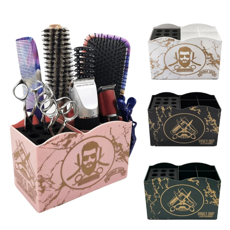 Multifunctional Hair Salon Storage Box For Combs Clips Scissors Clipper Anti Slip Organizer Case Professional Barber Tool Holder