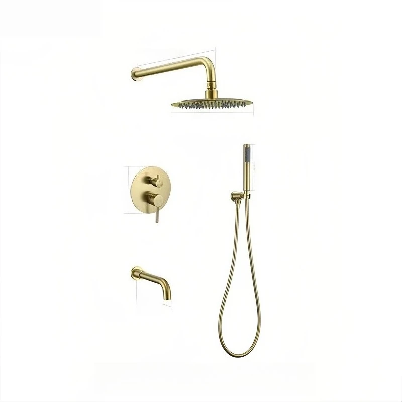Round Concealed Shower Set Hot and Cold Wall