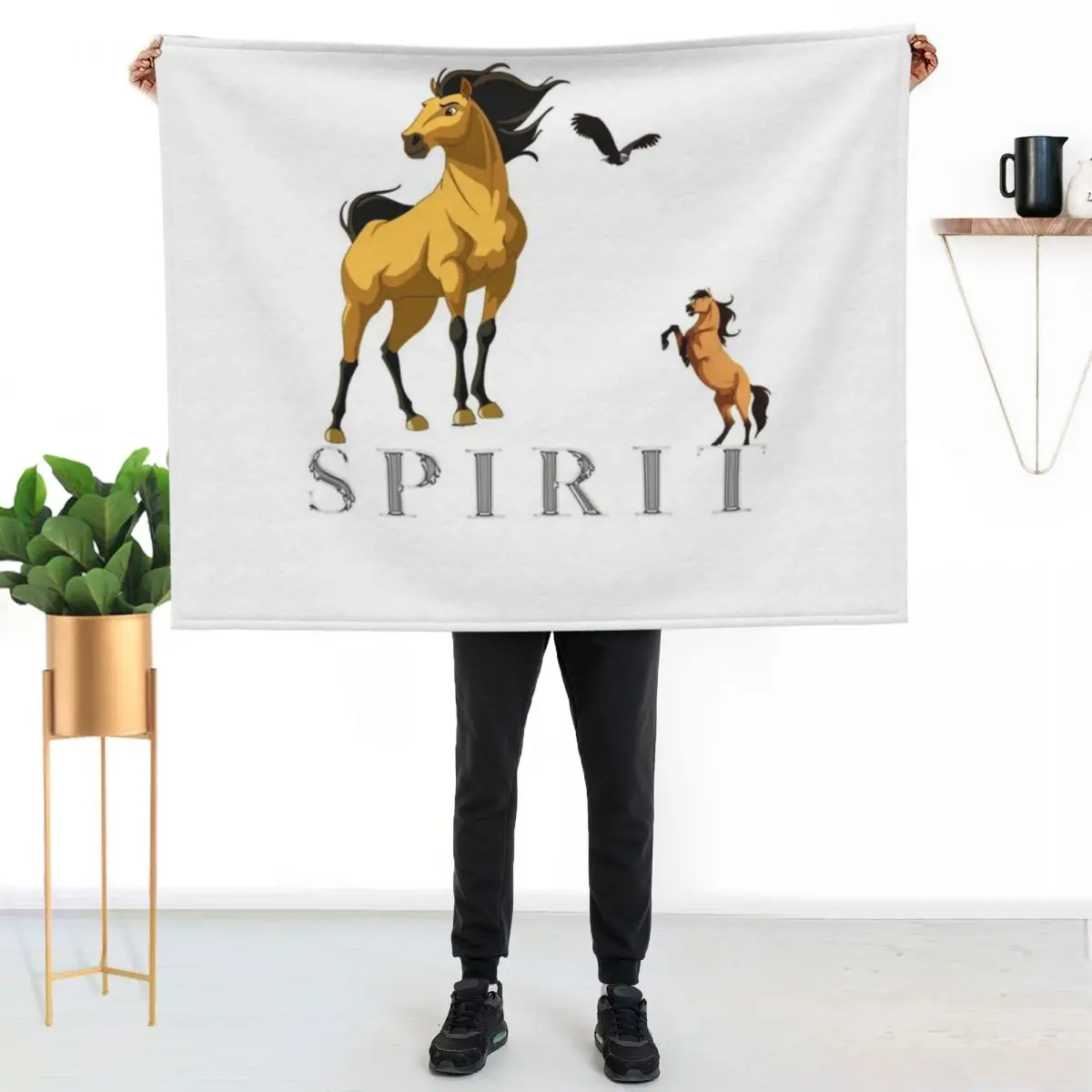

Spirit Stallion of the Cimarron Classic Throw Blanket Cozy Sofa Blanket for TV Watching Napping