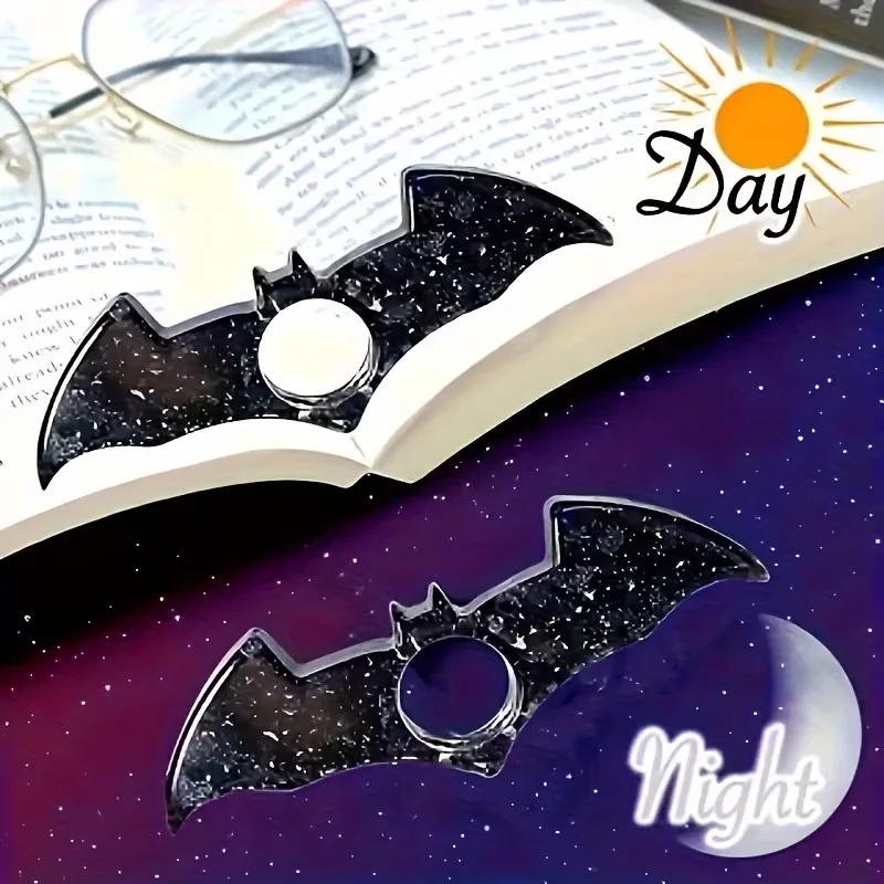 1 Set Acrylic Bat-Shaped Thumb Bookmark, Halloween Gift Book Opener Reading Accessory For Bookworm Teacher Students Book Lovers