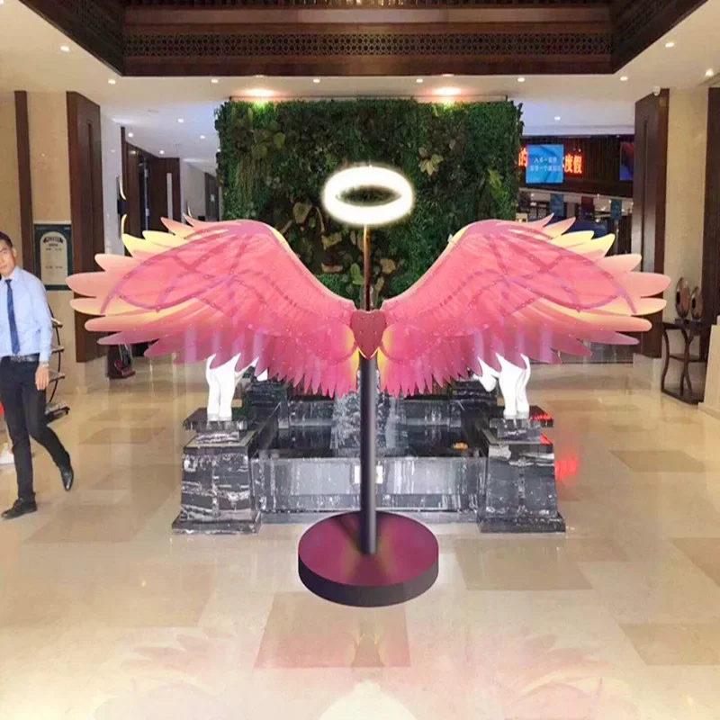 Large glowing wings for taking photos, background wall decorations, showcase window decorations