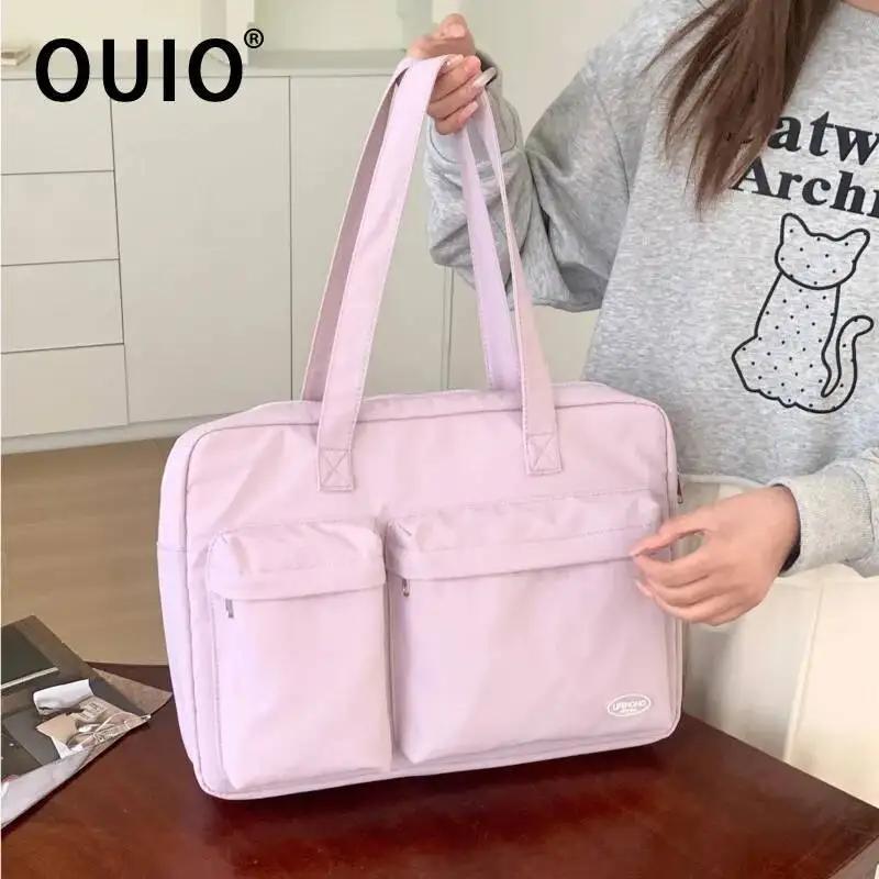 OUIO Laptop Bag For Macbook Air Pro 16 Case Xiaomi HP Lenovo Dell Notebook 13.3 14 Inch Pouch Sleeve Shoulder HandBag Briefcases