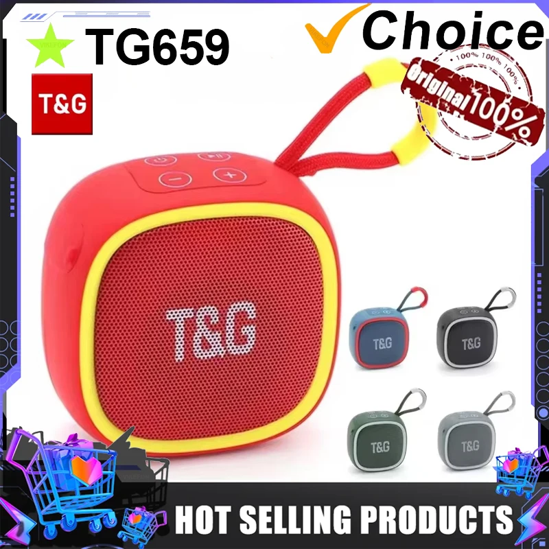 T&G TG659 Mini Wireless Powerful Waterproof Bluetooth Speaker TWS Bluetooth 5.3 Sound Box HIFI Loudspeaker Support TF Card Radio