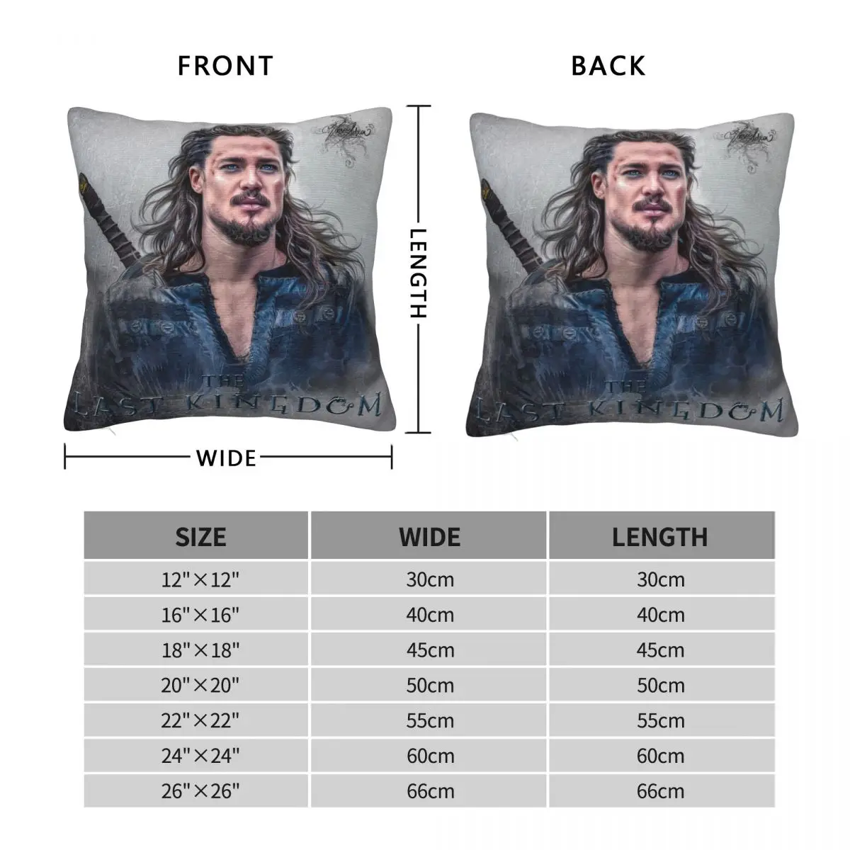 The Last Kingdom Uhtred Pillowcase Polyester Linen Velvet Pattern Zip Decor Home Cushion Cover