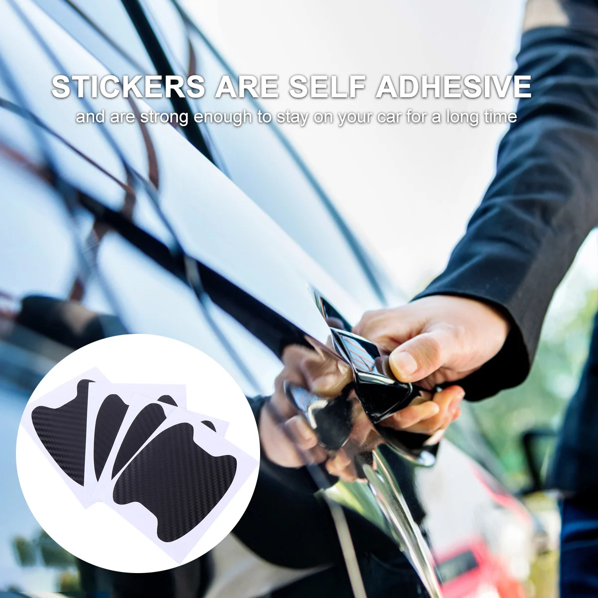 

4 шт., защитная наклейка на дверную ручку автомобиля, универсальная наклейка, подходит для автомобильных дверных чашек, пленка от царапин
