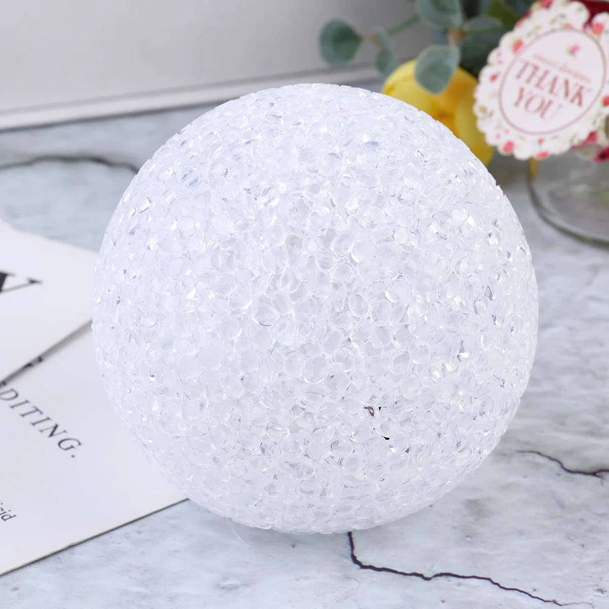 

3pcs 8Cm Crystal Night Light Colorful Lamp Decorative Light-Up For Party Bedroom Portable Safe Adorable Durable