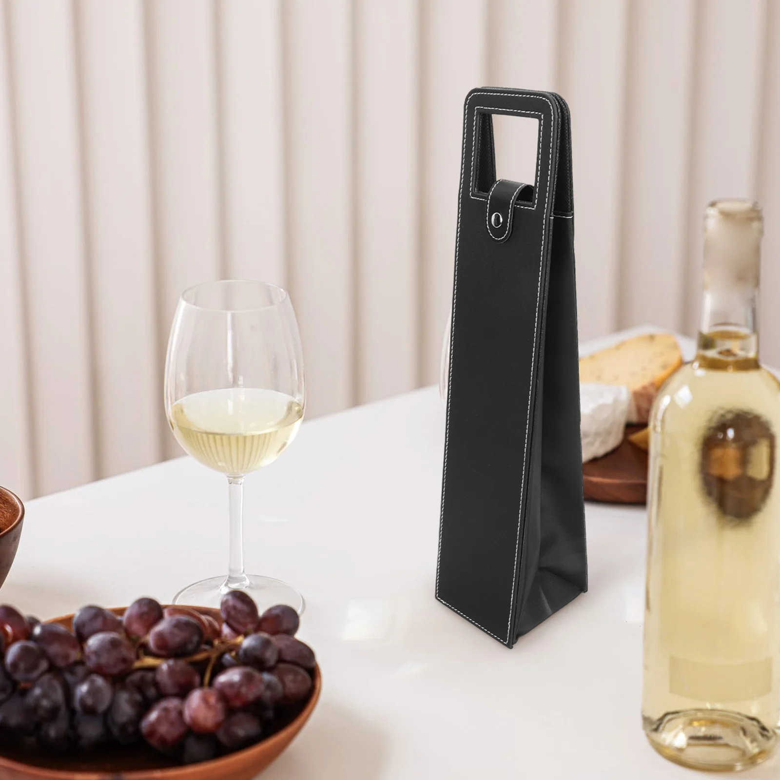 

Tote Bag Red Hand Bag Foldable Carrier Single Bottle Holder Portable Travel Accessories Purse Storage Solution Gifts