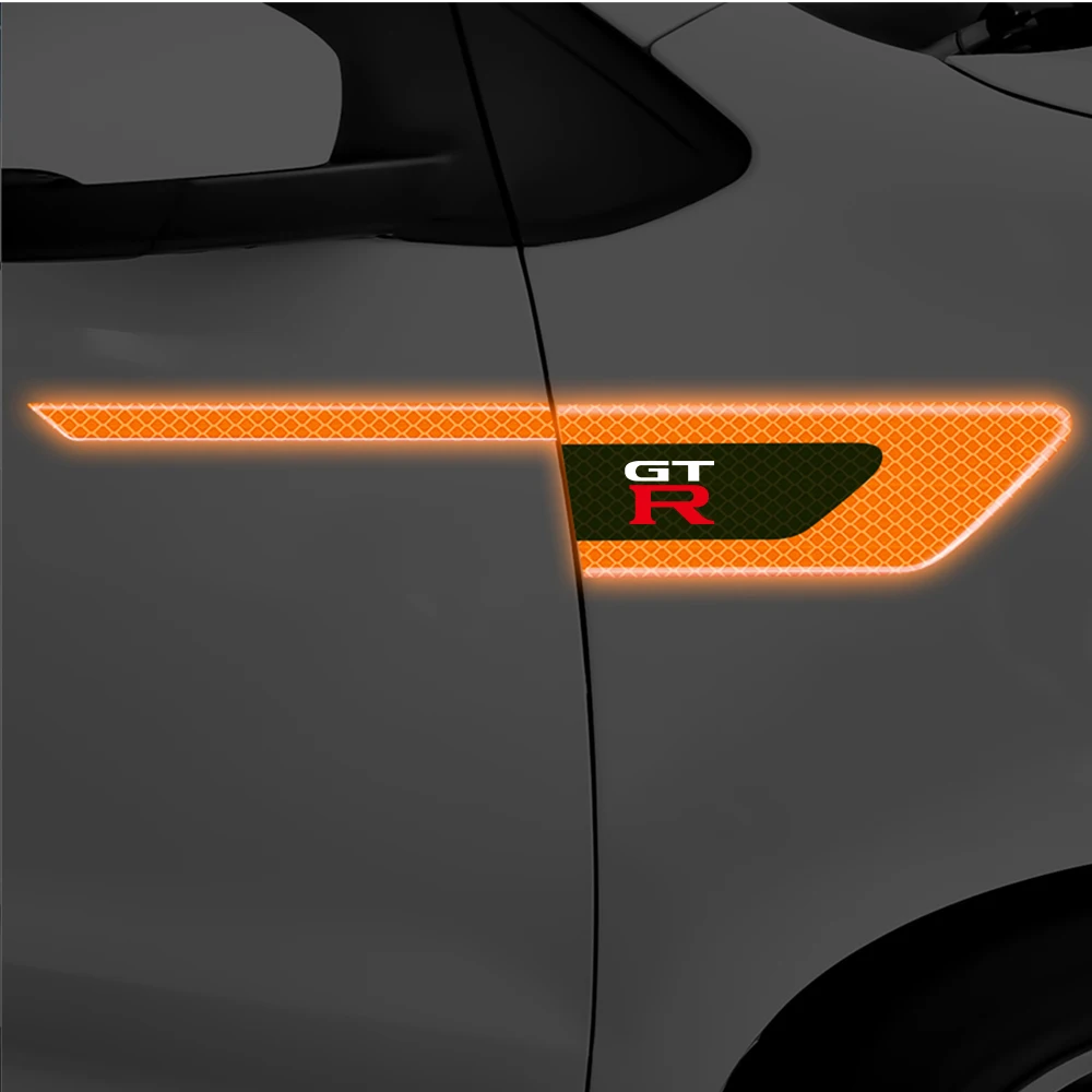 Car 3D Reflective Logo Auto Body Fender Safety Warning Sticker For Nissan Nismo Qashqai Juke Micra X-Trail Leaf Pulsar Teana GTR