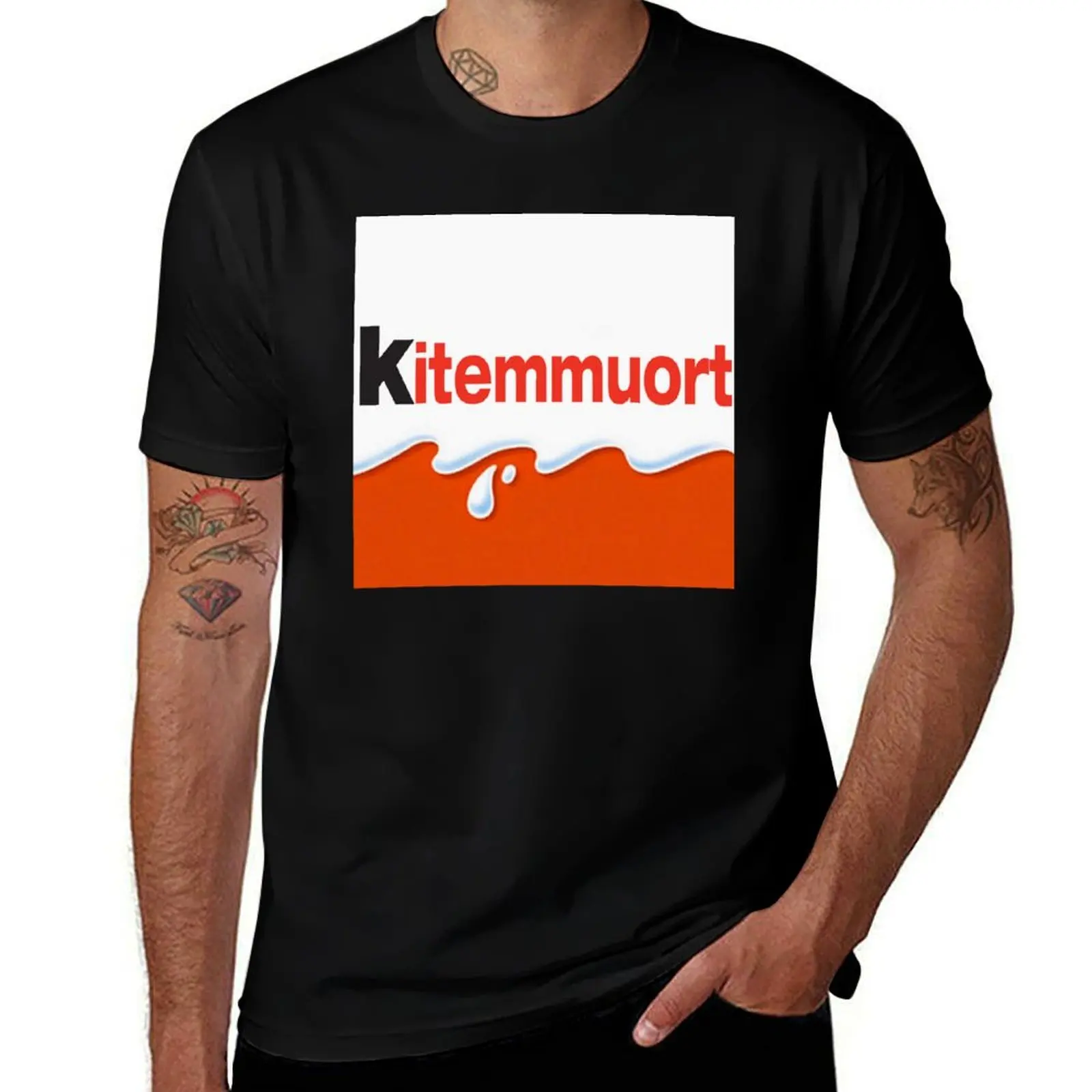 

Kitemmuort T-Shirt funny t shirts man black cotton t-shirt plain for man package T-Shirt