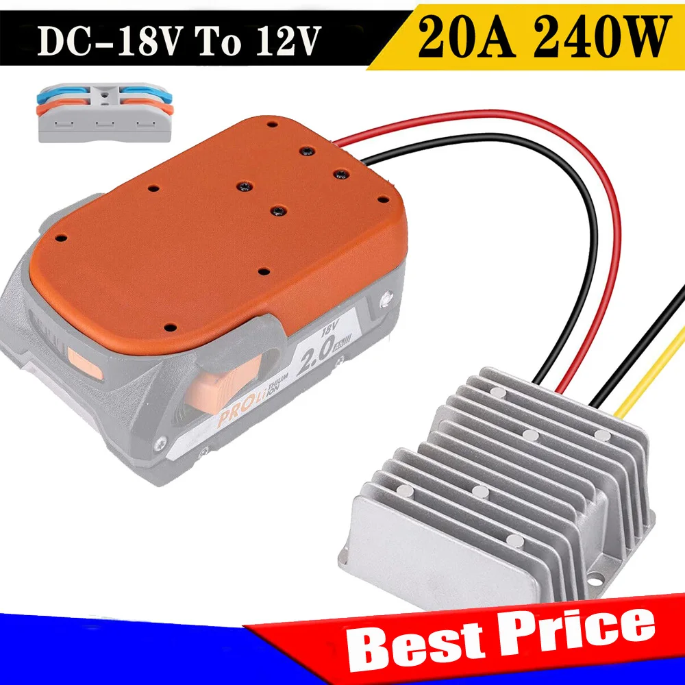 DC 18V to DC 12V 240W Converter Adapter For Ridgid Step Down Adapter Automatic Buck Boost  Voltage Regulator for DIY RC Car Toys