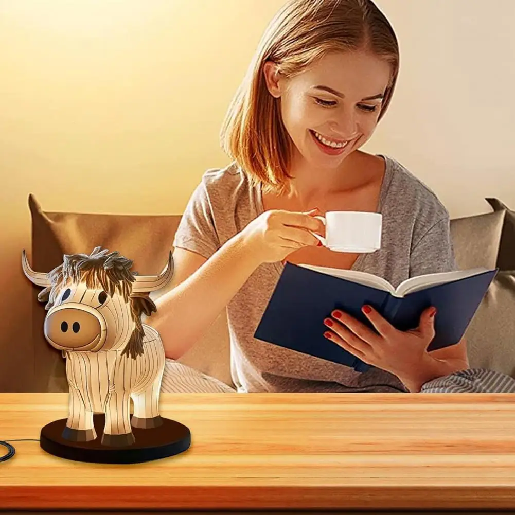 

Room Lamp Bedroom Decoration Lamp Vintage Cow Table Lamp Unique Usb-operated Night Light for Room Bedroom Desk Decoration