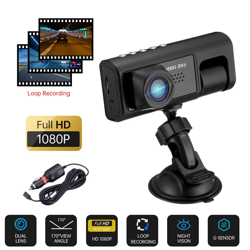 

A79K_Car DVR HD 1080P 3-Lens Inside Vehicle Dash CamThree Way Camera DVRs