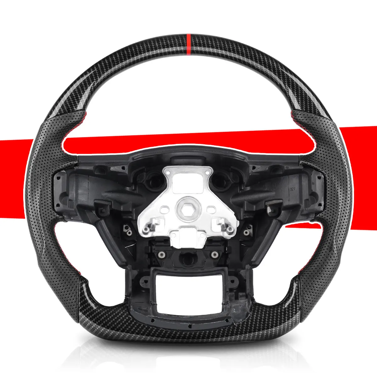 Hydro Print Carbon Fiber Steering Wheel For Ford F150 F-150 Raptor 2015 2016 2017 2018 2019 2020 Perforated Leather Racing Wheel