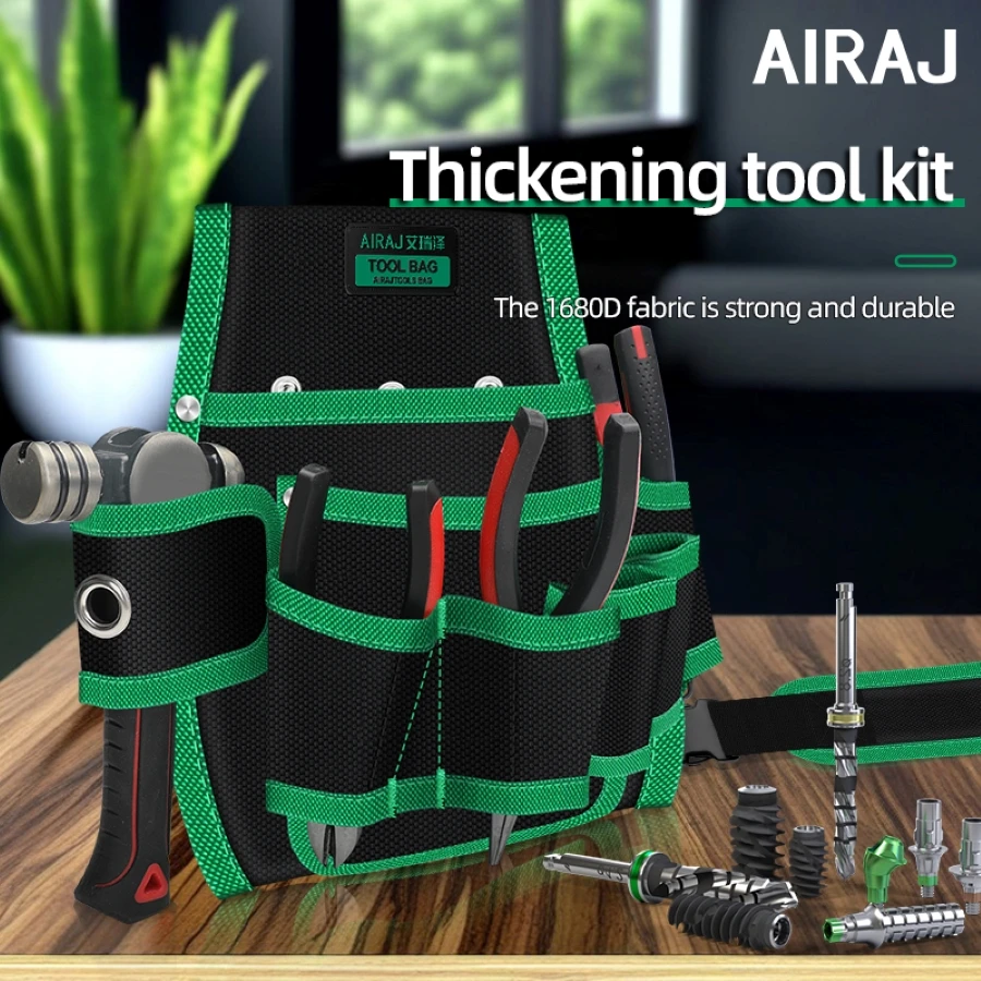 Imagem -02 - Airaj-multifuncional Ferramenta de Armazenamento Bolsa Belt Eletricista Toolkit Broca Bolsa da Cintura Chave de Fenda Hardware Ferramenta Bolsas Organizador