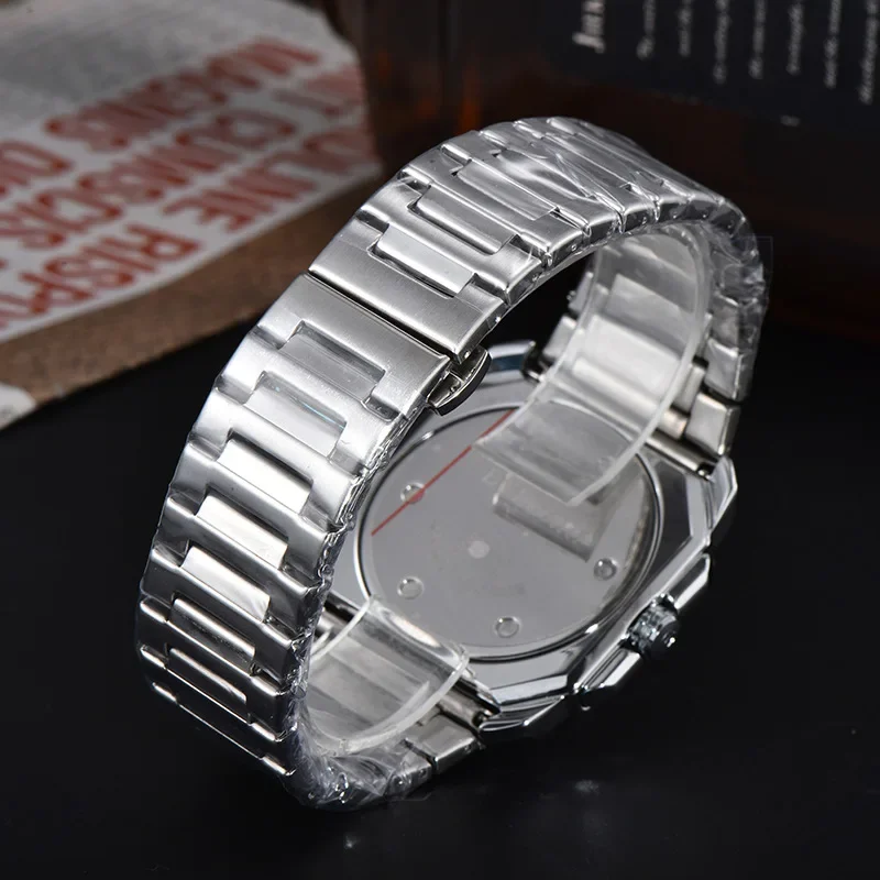 2025 relógio de quartzo masculino de luxo aço inoxidável à prova d100água 100m cristal safira data exibição negócios estilo casual luminoso