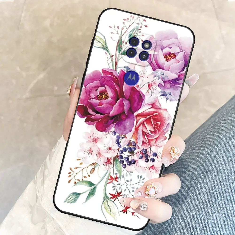 For Motorola MOTO G9 Case Moto G9 Play TPU Soft Silicone Fashion Phone Case For Moto G 9 G9 Play Flower Cover Coque Funda Shells