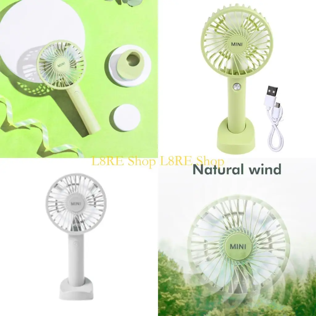 

L8RE Стильный портативный вентилятор с базовым перезаряжаемым 3-ступенчатым ручным вентилятором для подруги для подруги