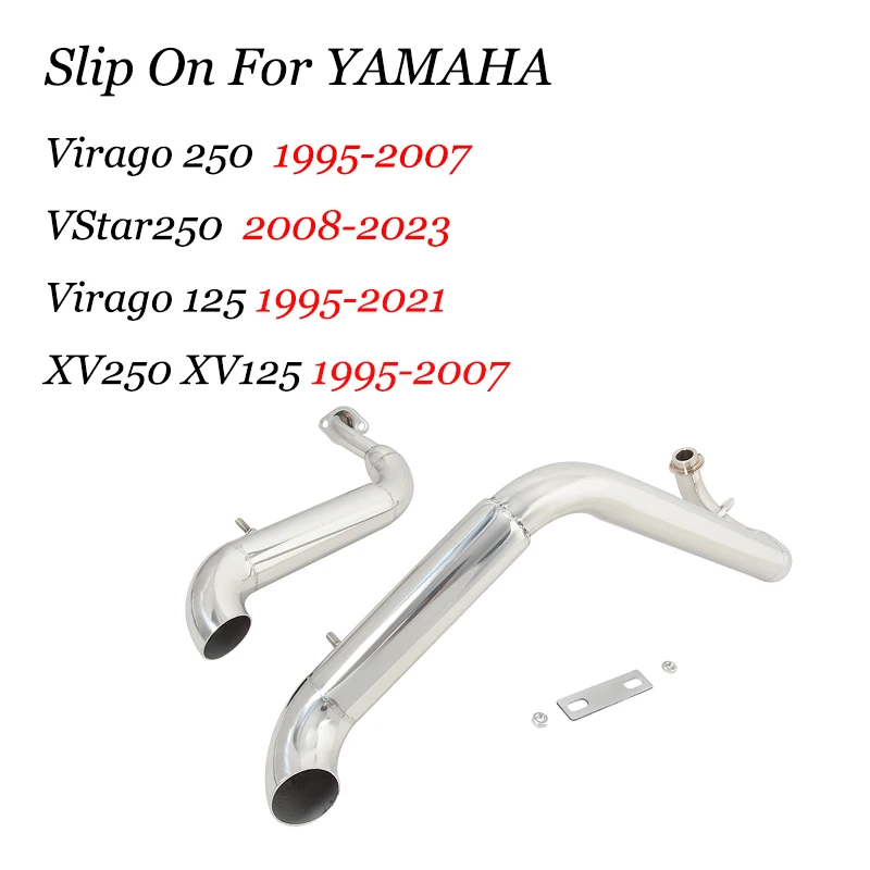 Motorcycle Exhaust Pipe Muffler Full Exhaust System Pipe Removable Silencers For Yamaha Virago 125 250 XV125 XV250 XV 125 250