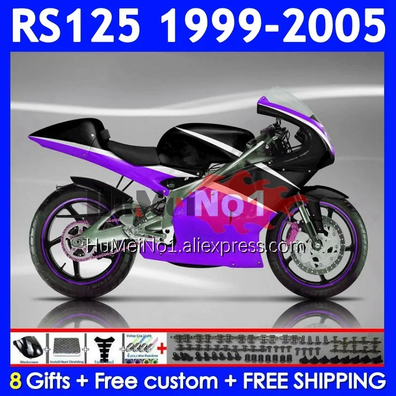 RS125R For Aprilia RS 125 R RR RS4 RS-125 311No.92 RS125 99 00 01 02 03 04 05 Blk purple 1999 2000 2001 2002 2003 2005 Fairing