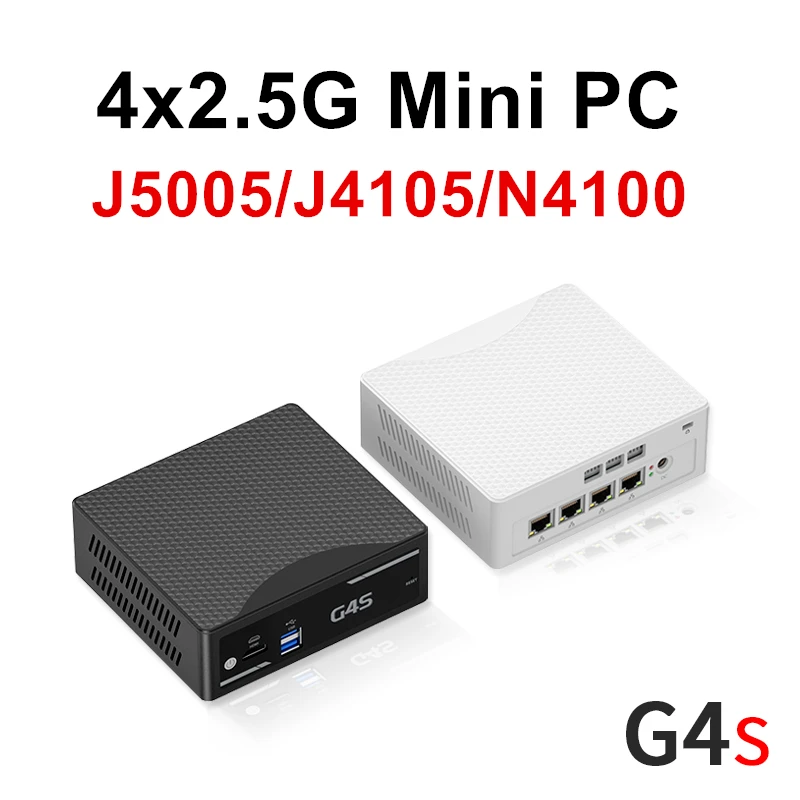 Topton 4x2.5G LAN Firewall Mini PC Intel J5005 J4105 N4100 4 Cores NAS Computer MSATA+2.5 inch SATA pfSense Proxmox Home Server