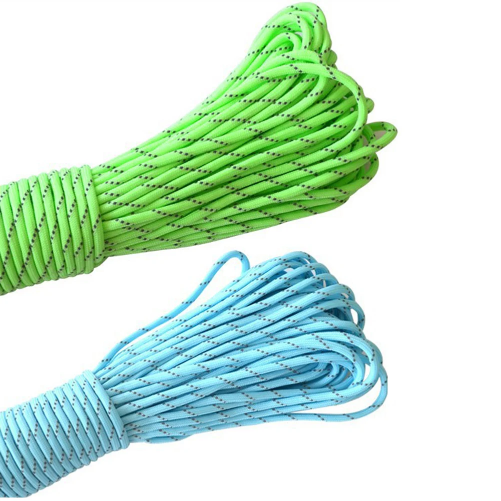 5 m reflektierendes Paracord, Durchmesser 4 mm leuchtende Nylon-Zeltseile, 9 Kerne, Fallschirmschnur, Lanyard Camp Survival-Seil, Camping-Werkzeug – Detail 3