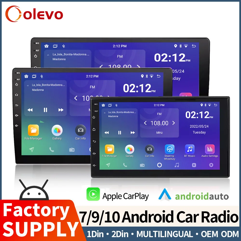 

Автомагнитола Olevo, Android 10/11, видеоплеер, HD экран, 2 Din, 7, 9, 10 дюймов, универсальная автомагнитола, GPS, мультимедийная система для всех автомобилей