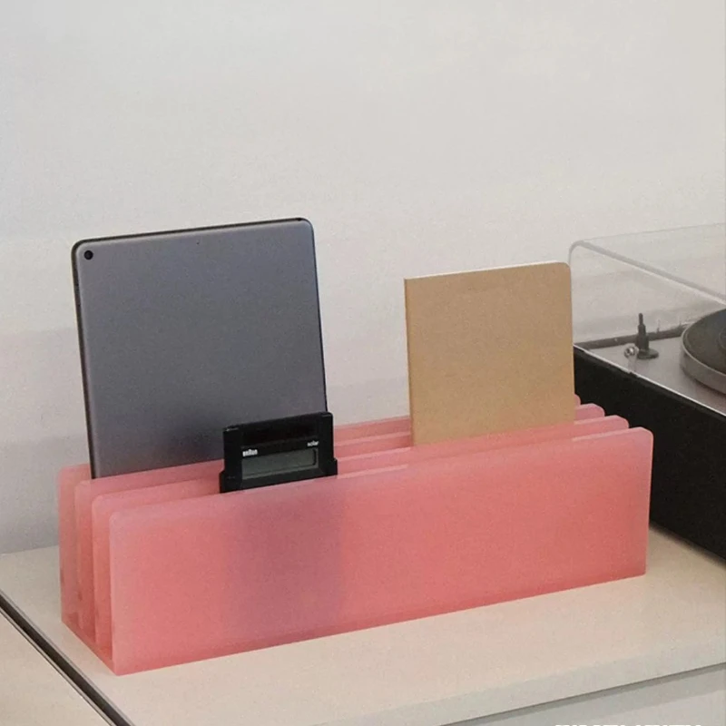 Acrylic Desktop Book Stand Creative Magazine Organizer Multifunctional Tablet Holder Minimalist Tabletop Storage Rack for Office