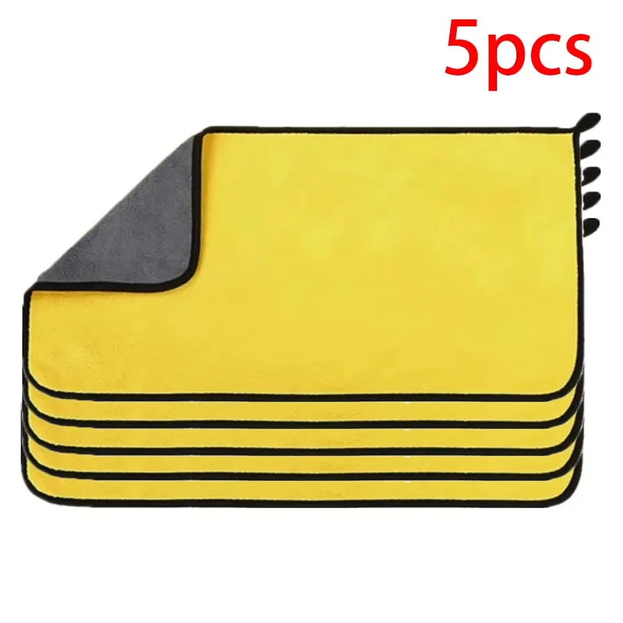 1/2/3/6/10pcs 30X60cm Microfiber Car Cleaning Handdoeken Zacht Sneldrogend voor Windows Spiegels Poetslappen Dubbellaags Washandje